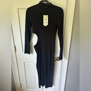 Brand new Zara midi dress with cutout and original tags